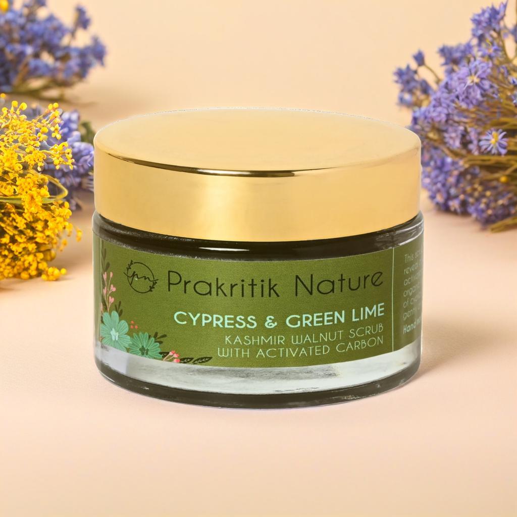 Cypress And green Lime Kashmir Walnut Scrub
